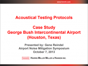 acoustical testing, houston tx, george bush intercontinental airport, IAH, noise abatement symposium, hmmh, presentation