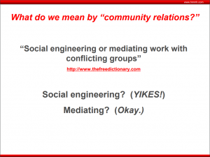 community relations, FAC, HMMH, presentation