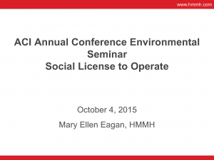 social license, environmental, aci, aci annual conference, hmmh, presentation