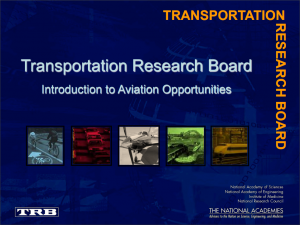 TRB, aviation, aviation opportunities, national academy of science, hmmh, presentation