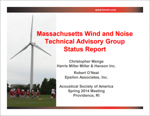 WNTAG, massachusetts, wind energy, presentation, HMMH, community wind energy initiative, wind noise, turbine noise