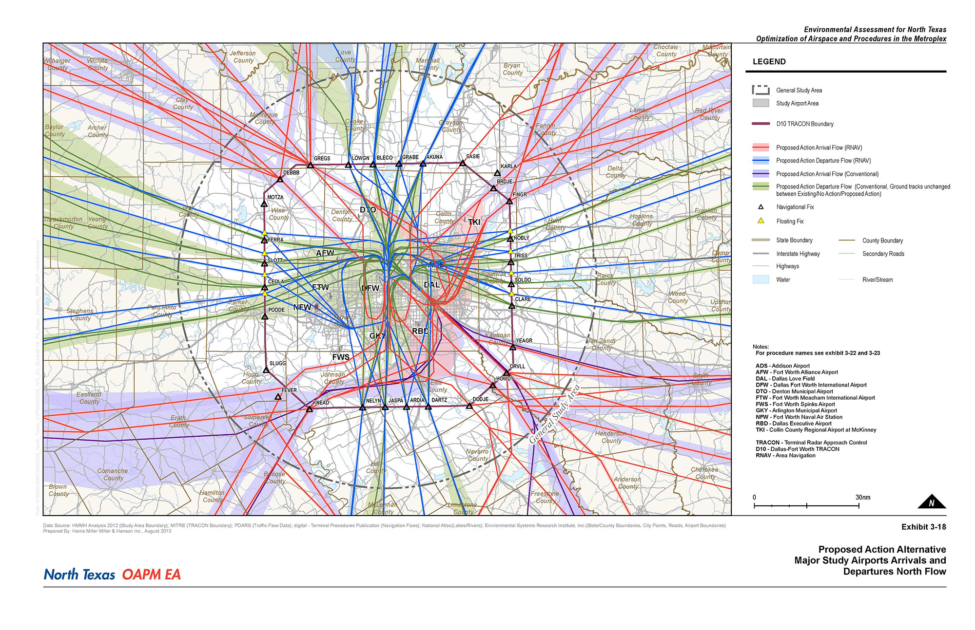 Optimization of Airspace and Procedures in the Houston and North Texas Metroplexes